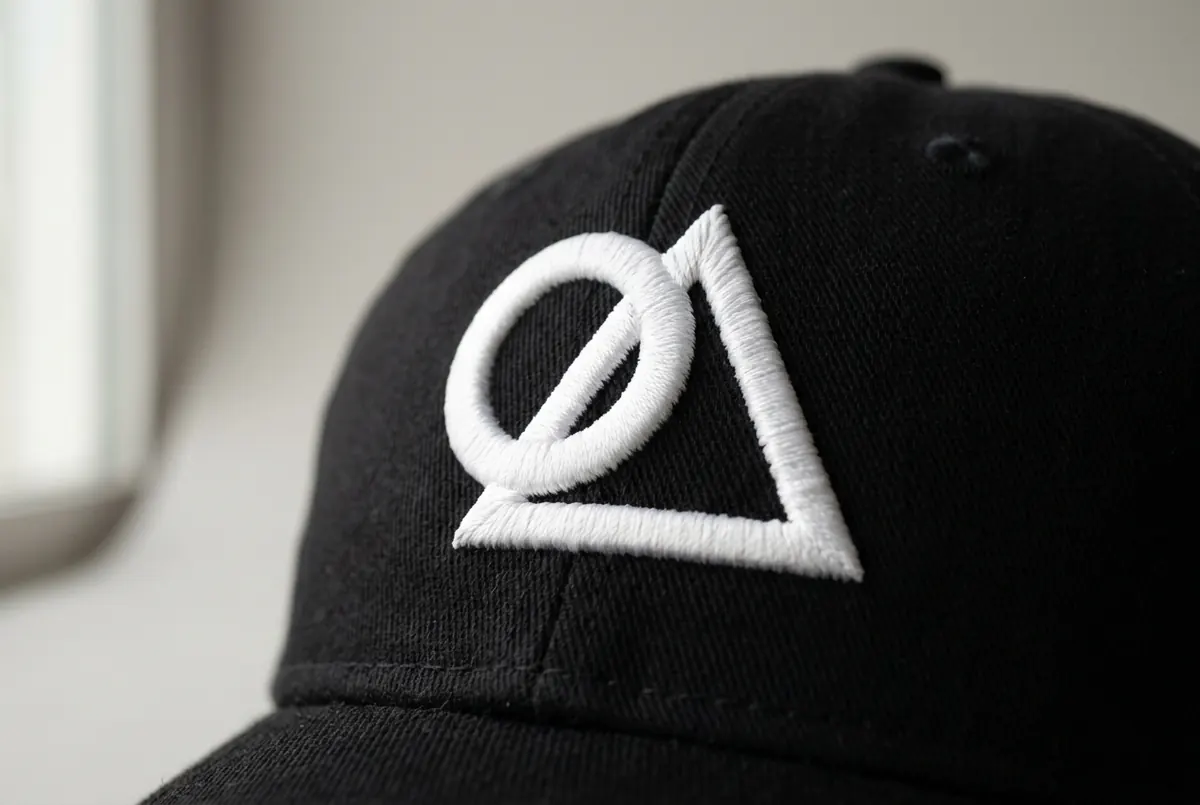 Reliéfně vyšité logo na černé kšiltovce